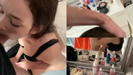 ellieeen1 สาวในชุดชั้นในดำโน้มตัวที่โต๊ะเครื่องสำอางถูกเย็ดมันจากด้านหลัง Onlyfans